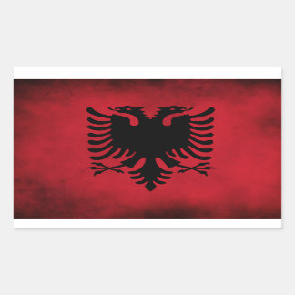 Grunge Albanian Flag [High Quality] Rectangular Sticker