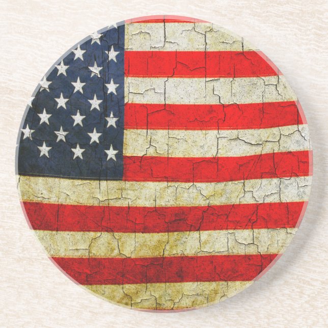 Grunge America flag Coaster (Front)