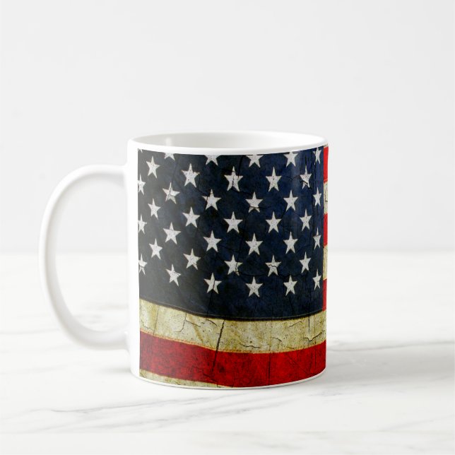 Grunge America flag Coffee Mug (Left)