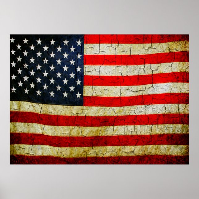 Grunge America flag Poster (Front)