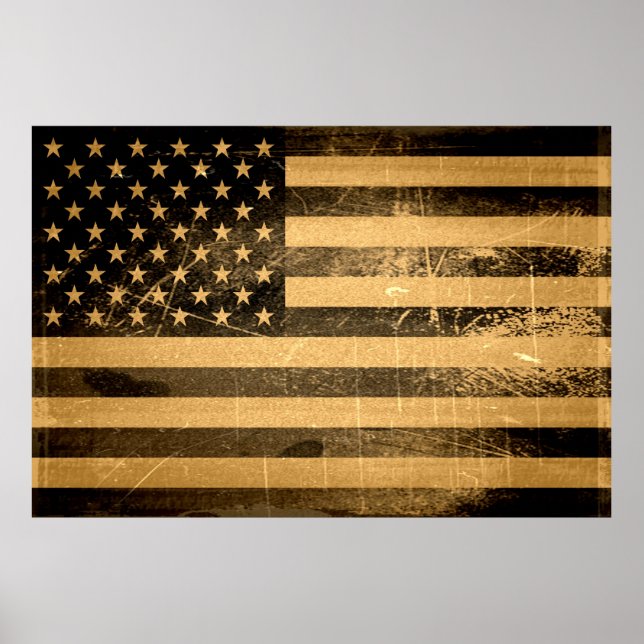 Grunge American Flag 3 Poster (Front)