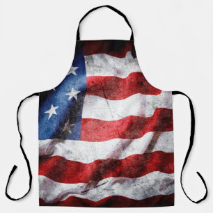 Grunge American flag Apron