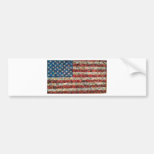 grunge american flag bumper sticker