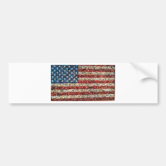 grunge american flag bumper sticker (Front)