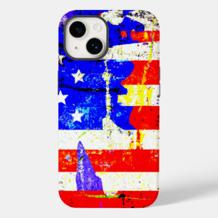 Grunge American Flag Case-Mate iPhone 14 Case