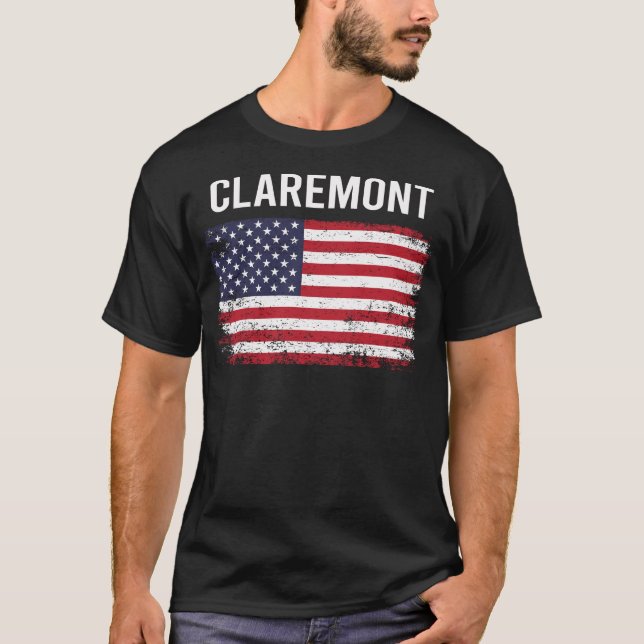 Grunge American Flag Claremont T-Shirt (Front)