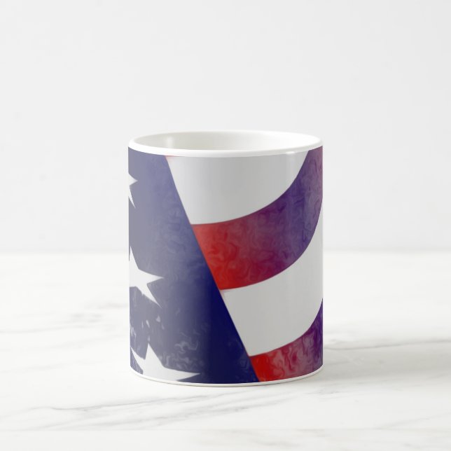 Grunge American Flag Coffee Mug (Center)