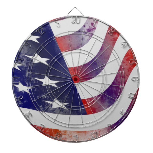 Grunge American Flag Dartboard (Front)
