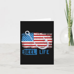 Grunge American Flag Fisherman Graphic Card