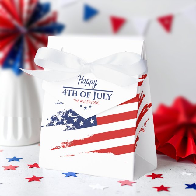 Grunge American Flag Happy 4th July ID1104 Favour Box (Creator Uploaded)