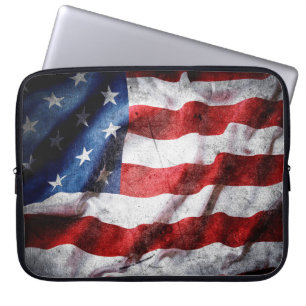 Grunge American flag Laptop Sleeve