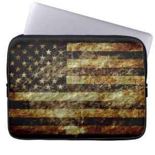 Grunge American Flag Laptop Sleeve