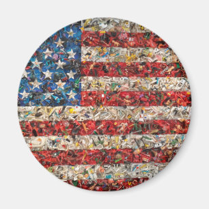 grunge american flag magnet