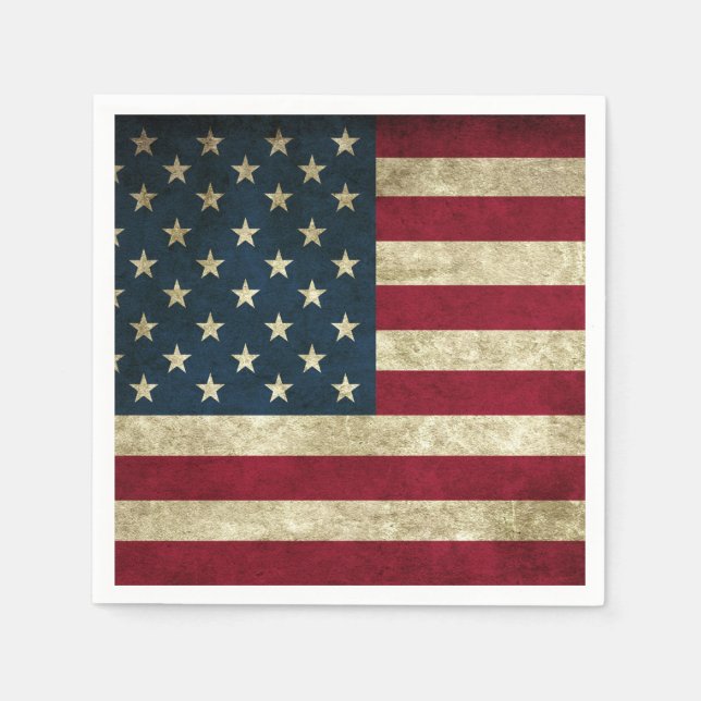 Grunge American Flag Napkin (Front)