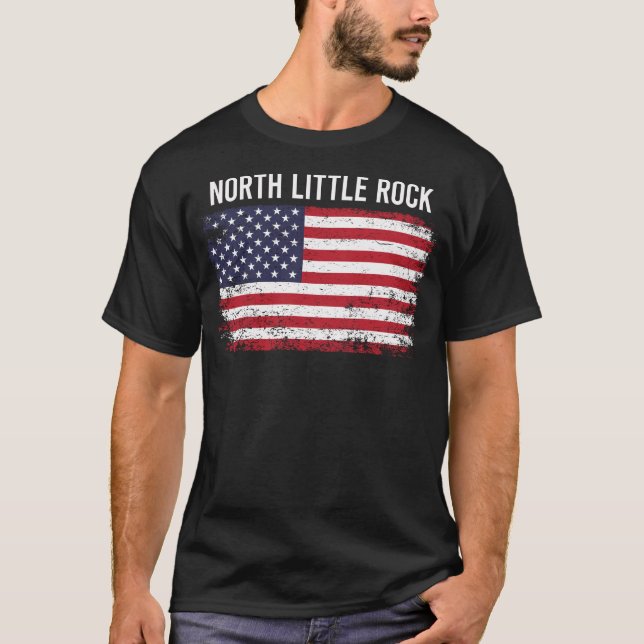 Grunge American Flag North Little Rock T-Shirt (Front)