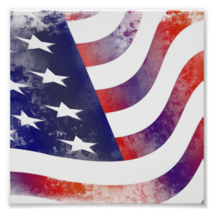 Grunge American Flag Photo Print