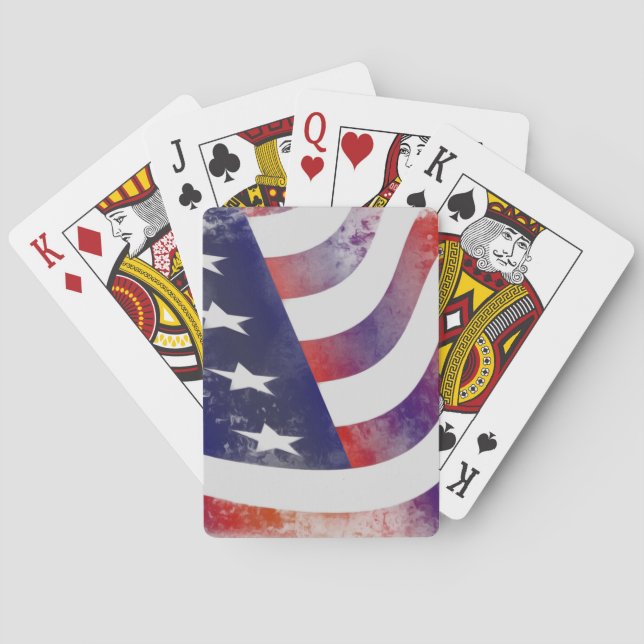 Grunge American Flag Playing Cards (Back)