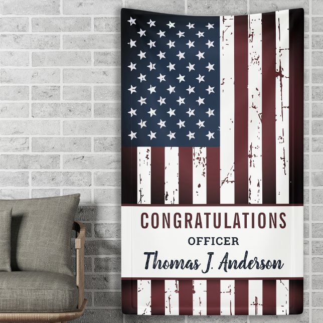 Grunge American Flag Police Military Retirement Banner (Creator Uploaded)
