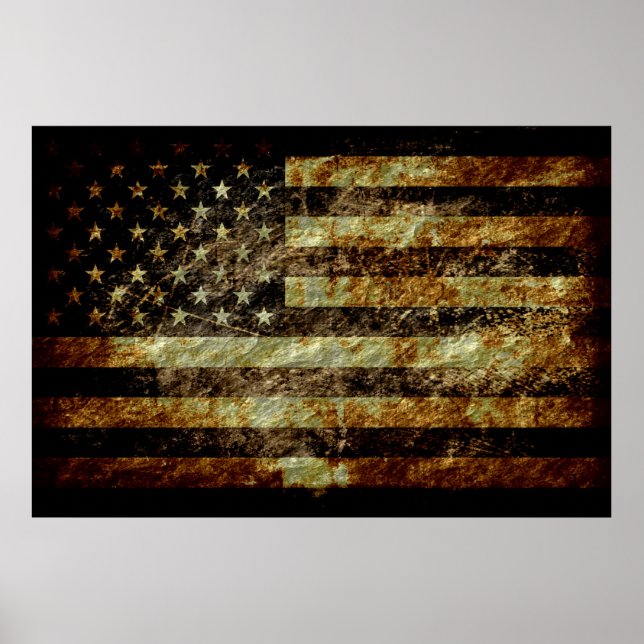Grunge American Flag Poster (Front)