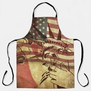 Grunge American flag: textured background. Apron