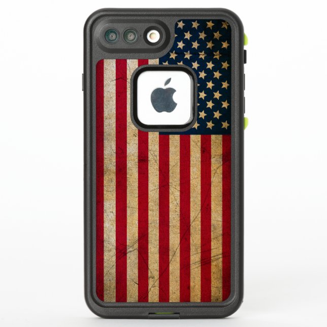 Grunge American flag USA LifeProof iPhone Case (Back)