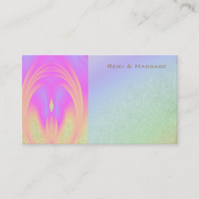 Grunge Angel Rainbow Reiki Business Cards (Front)