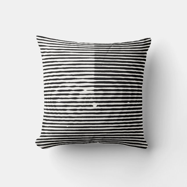 grunge art abstract rough random horizontal lines  cushion (Front)