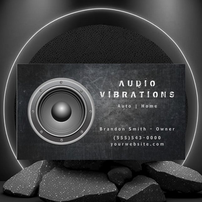 Grunge Audio Stereo Installation Business Card (Creator Uploaded)