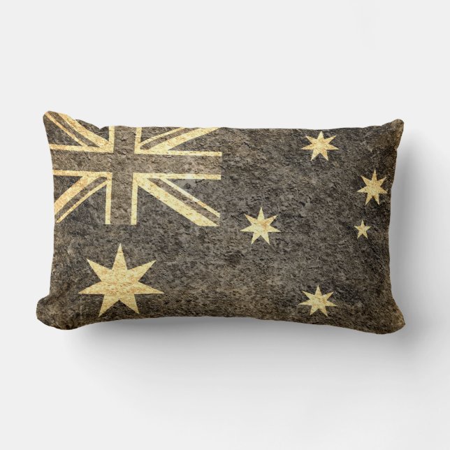 Grunge Australia Flag Lumbar Cushion (Front)
