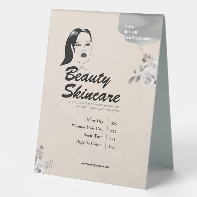 Grunge Background Beauty Hair Salon Makeup Prices  (Front)