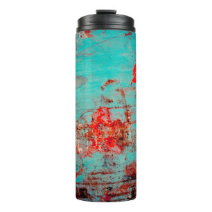 Grunge background of turquoise. Blotches, smears o Thermal Tumbler