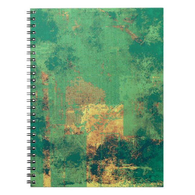 Grunge background with vintage style graphic eleme notebook (Front)