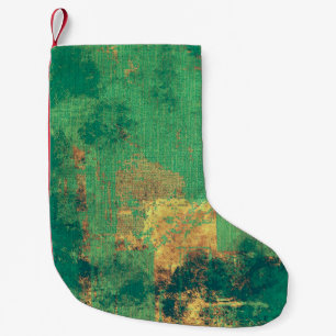 Grunge background with vintage style graphic eleme small christmas stocking