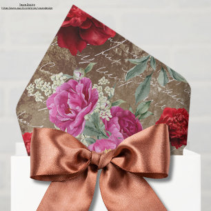 Grunge bark wood Rustic artwork Peonies Decoupage Tissue Paper