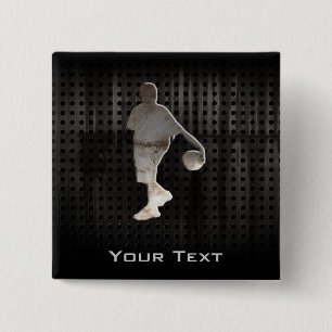 Grunge Basketball 15 Cm Square Badge