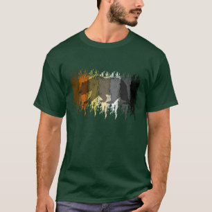 Grunge Bear Pride Colours Shadow Gay Bear Pride T-Shirt
