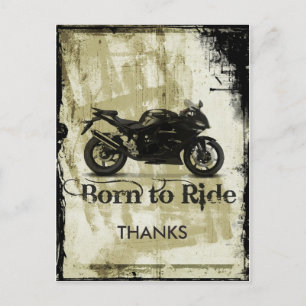 Grunge Biker Wedding Thank You Postcard