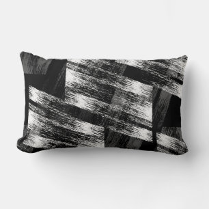 Grunge black and white abstraction. lumbar cushion