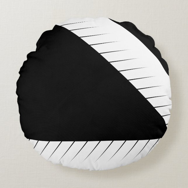Grunge Black and White = Round Cushion (Front)