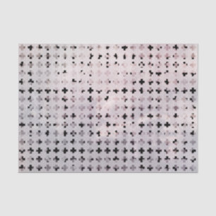 Grunge Black White Faded Cross Geometric Pattern Tissue Paper