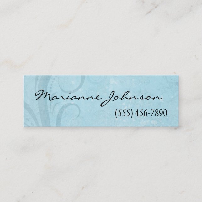 Grunge Blue And Aqua Distressed Profile Card (Front)