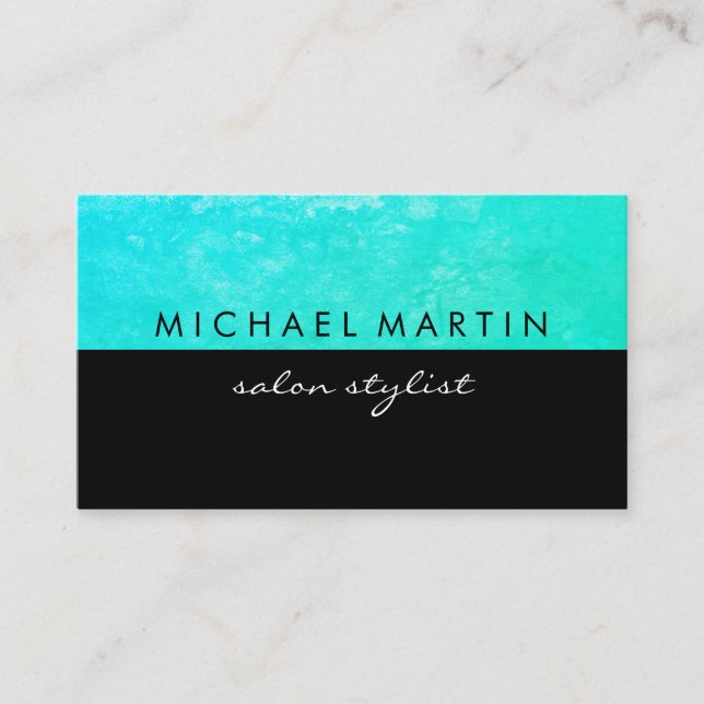 Grunge Blue Black Two Tone Business Card (Front)