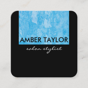 Grunge Blue Black Two Tone Square Business Card