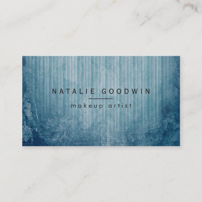 Grunge Blue Business Card (Front)