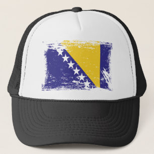 Grunge Bosnia and Herzegovina Flag Trucker Hat