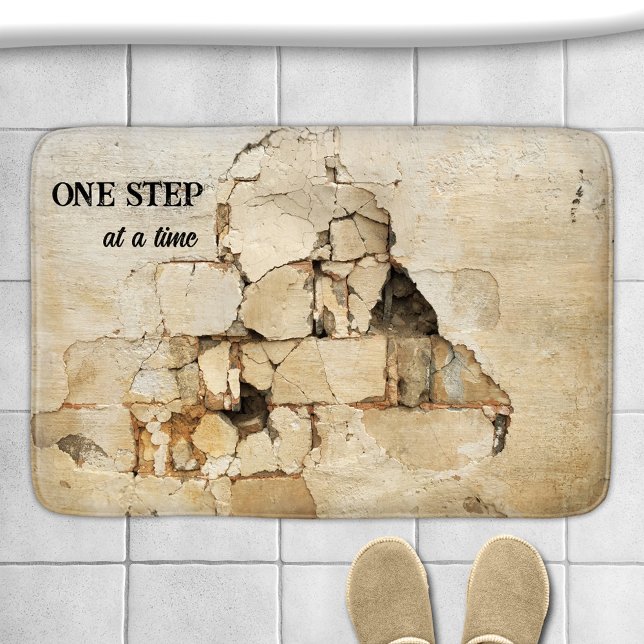 Grunge Brick Industrial Bath Mat (Bath mat featuring a grunge brick wall design)