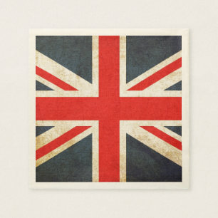 Grunge British Union Jack Posh Paper Napkins
