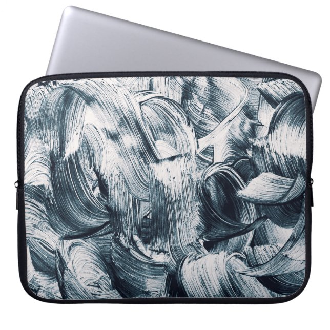 Grunge Brush Strokes, Abstract Background. Laptop Sleeve (Front)