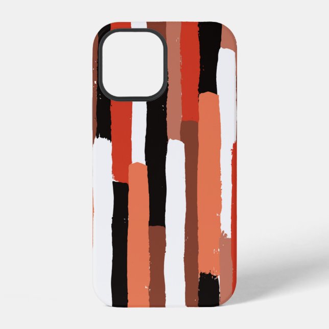 Grunge brushstrokes geometric seamless pattern iPhone case (Back)