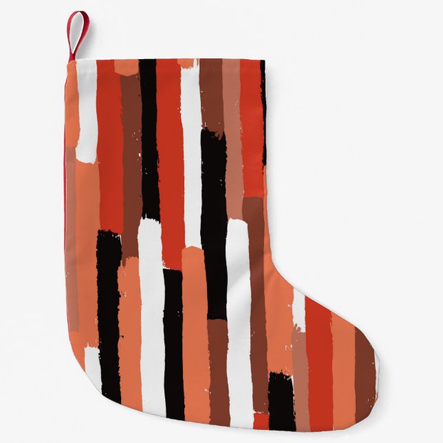 Grunge brushstrokes geometric seamless pattern small christmas stocking (Front)
